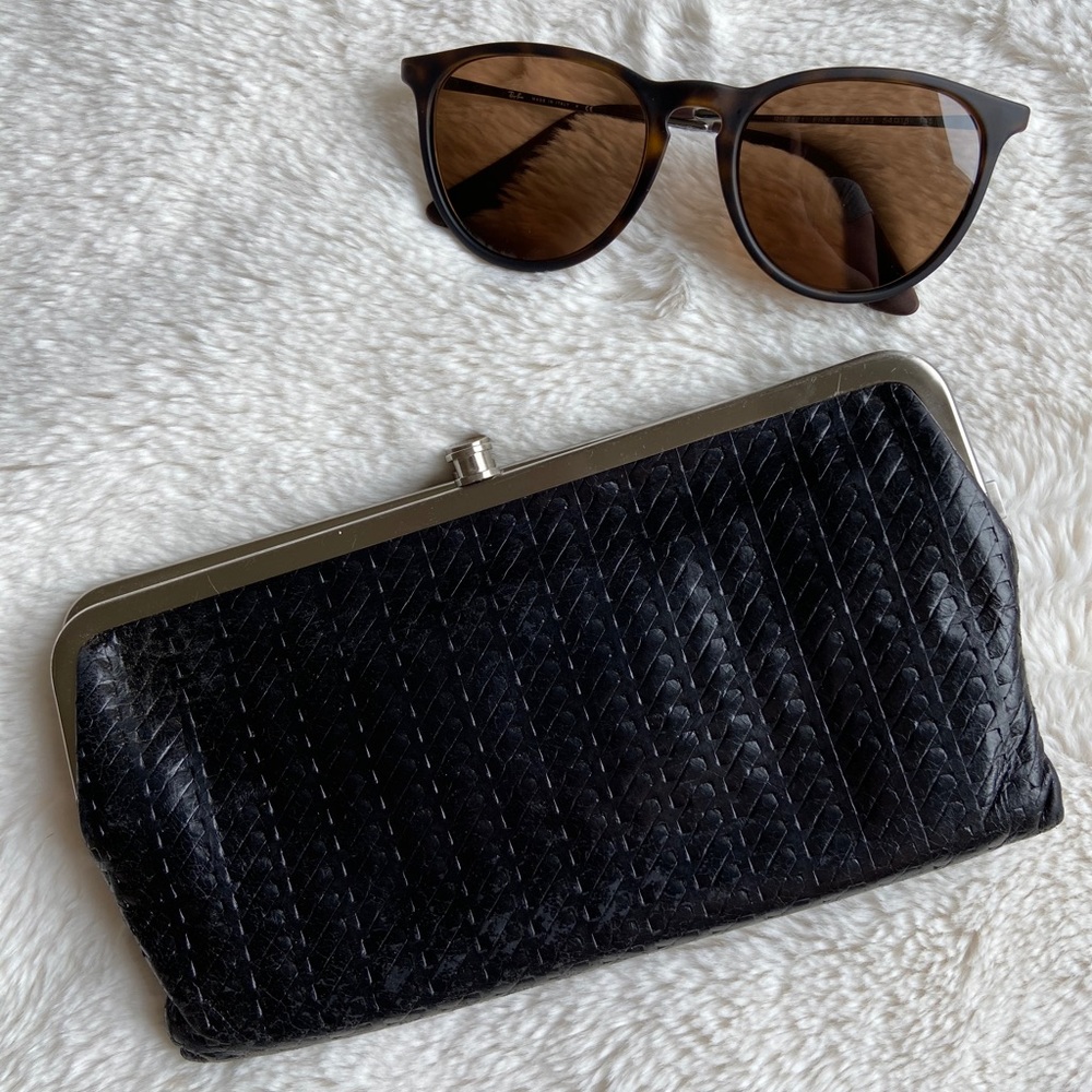 HOBO Brand Lauren Wallet in Black Chevron